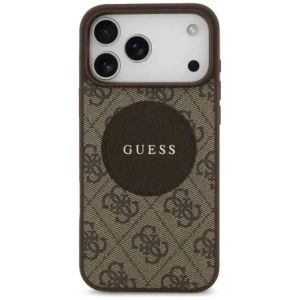 Etui Guess 4G Circle Classic Logo MagSafe do Apple iPhone 17 Pro Max brązowy