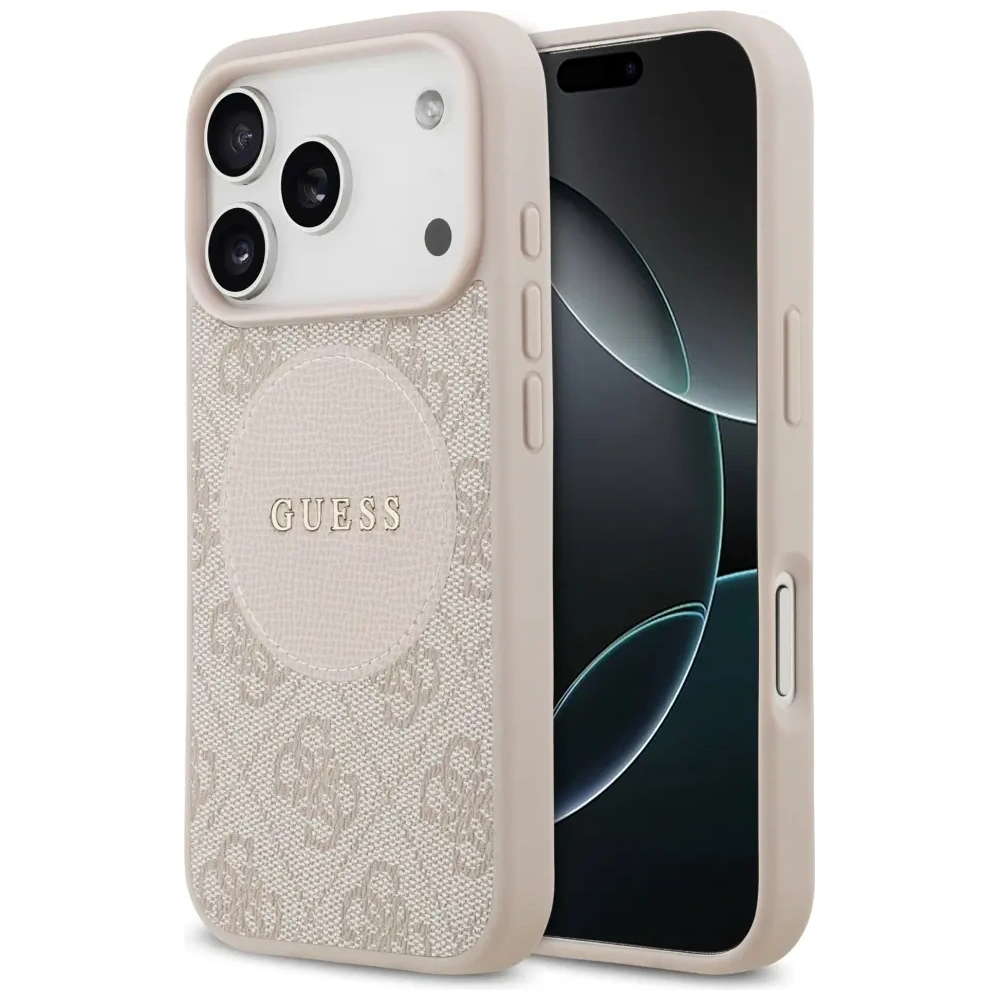 Etui Guess 4G Circle Classic Logo MagSafe do Apple iPhone 17 Pro różowy