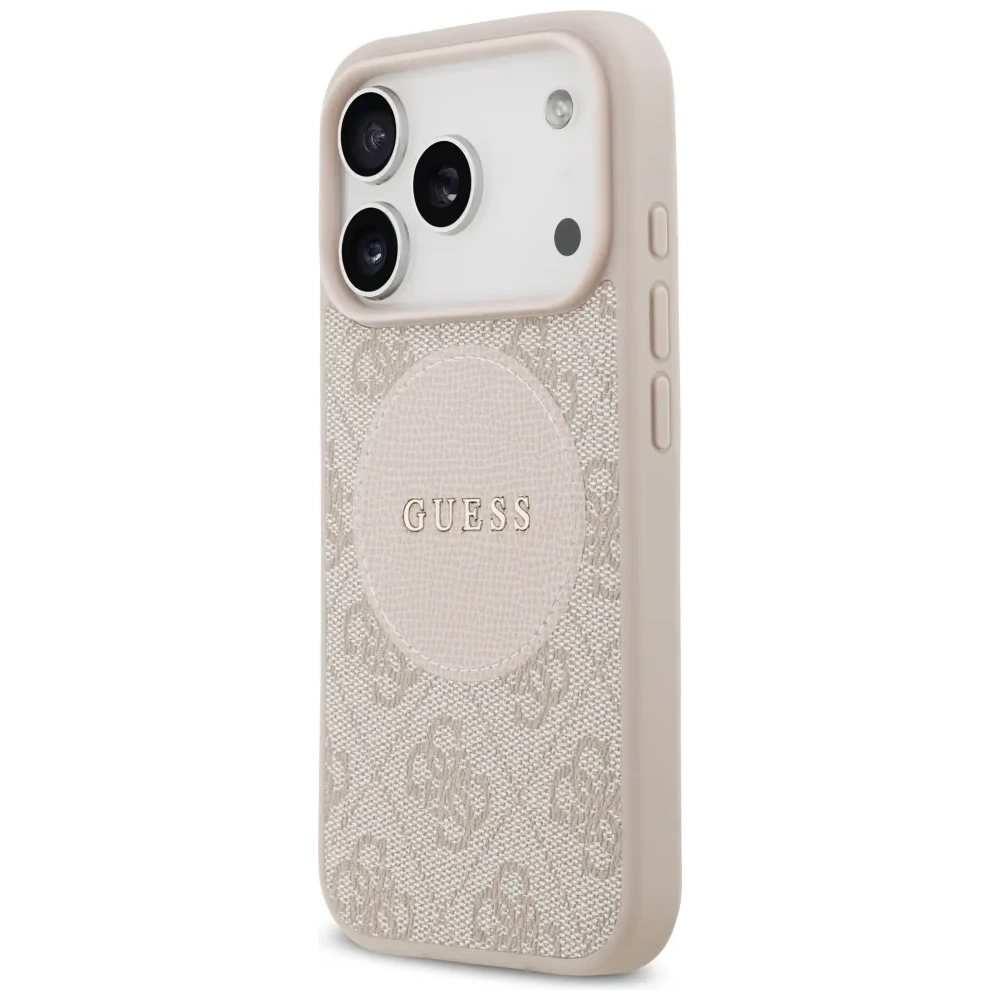 Etui Guess 4G Circle Classic Logo MagSafe do Apple iPhone 17 Pro różowy