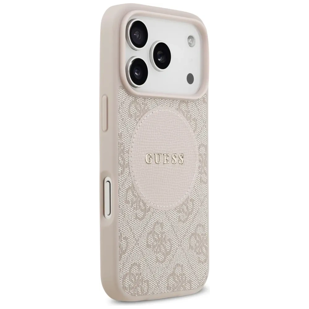 Etui Guess 4G Circle Classic Logo MagSafe do Apple iPhone 17 Pro różowy
