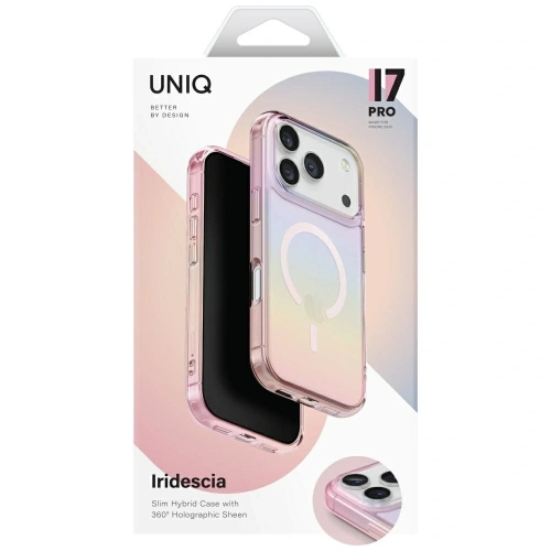 Etui UNIQ Iridescia do Apple iPhone 17 Pro Magclick Charging pink prism