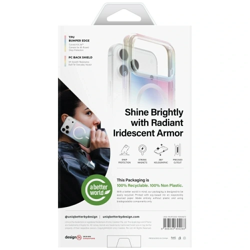 Etui UNIQ Iridescia do Apple iPhone 17 Pro Max Magclick Charging holo quartz