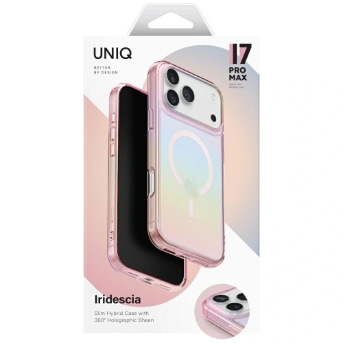 Etui UNIQ Iridescia do Apple iPhone 17 Pro Max Magclick Charging pink prism