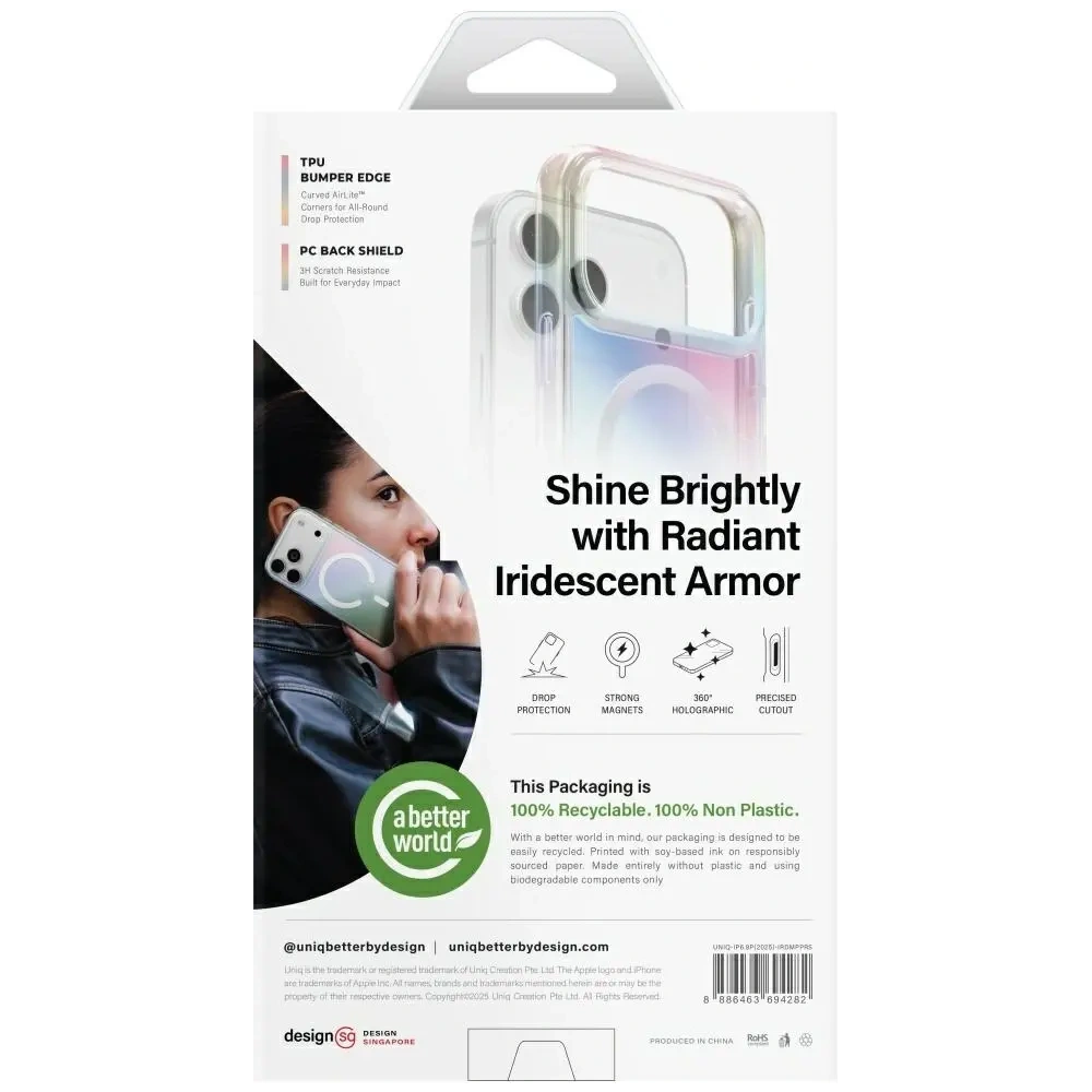 Etui UNIQ Iridescia do Apple iPhone 17 Pro Max Magclick Charging pink prism