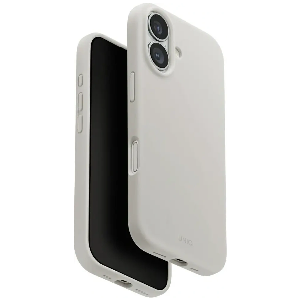 Etui UNIQ Lino do Apple iPhone 17 Magclick Charging jasno szary