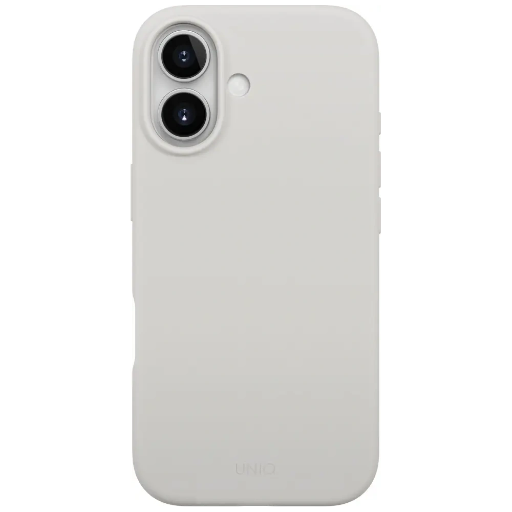 Etui UNIQ Lino do Apple iPhone 17 Magclick Charging jasno szary