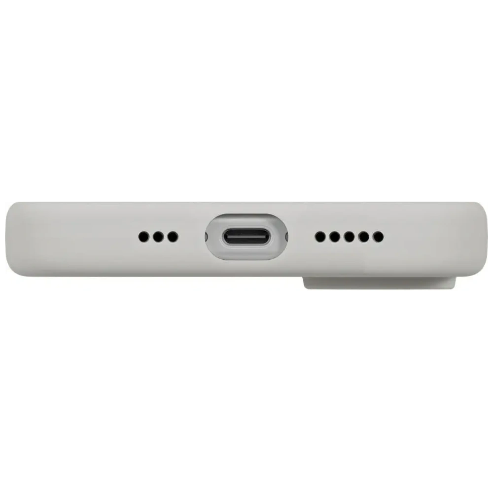 Etui UNIQ Lino do Apple iPhone 17 Magclick Charging jasno szary