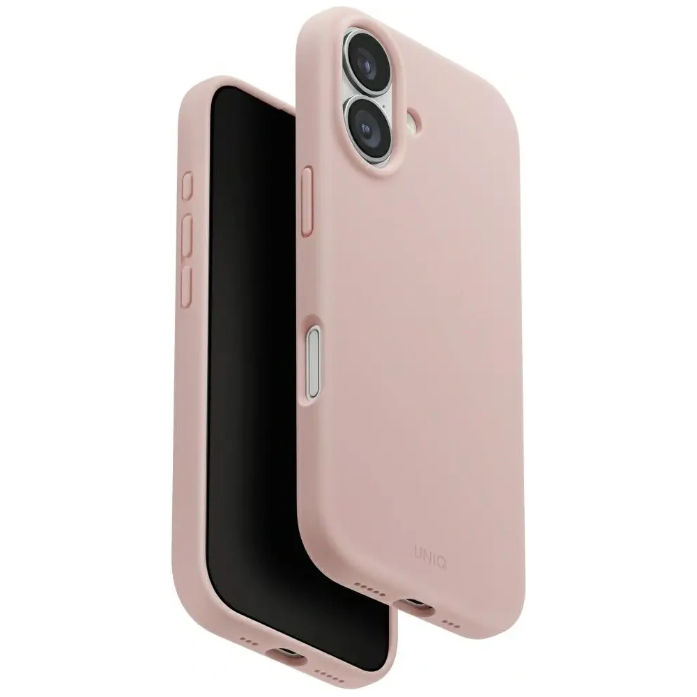 Etui UNIQ Lino do Apple iPhone 17 Magclick Charging różowy