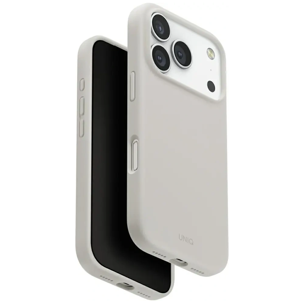 Etui UNIQ Lino do Apple iPhone 17 Pro Magclick Charging jasno szary