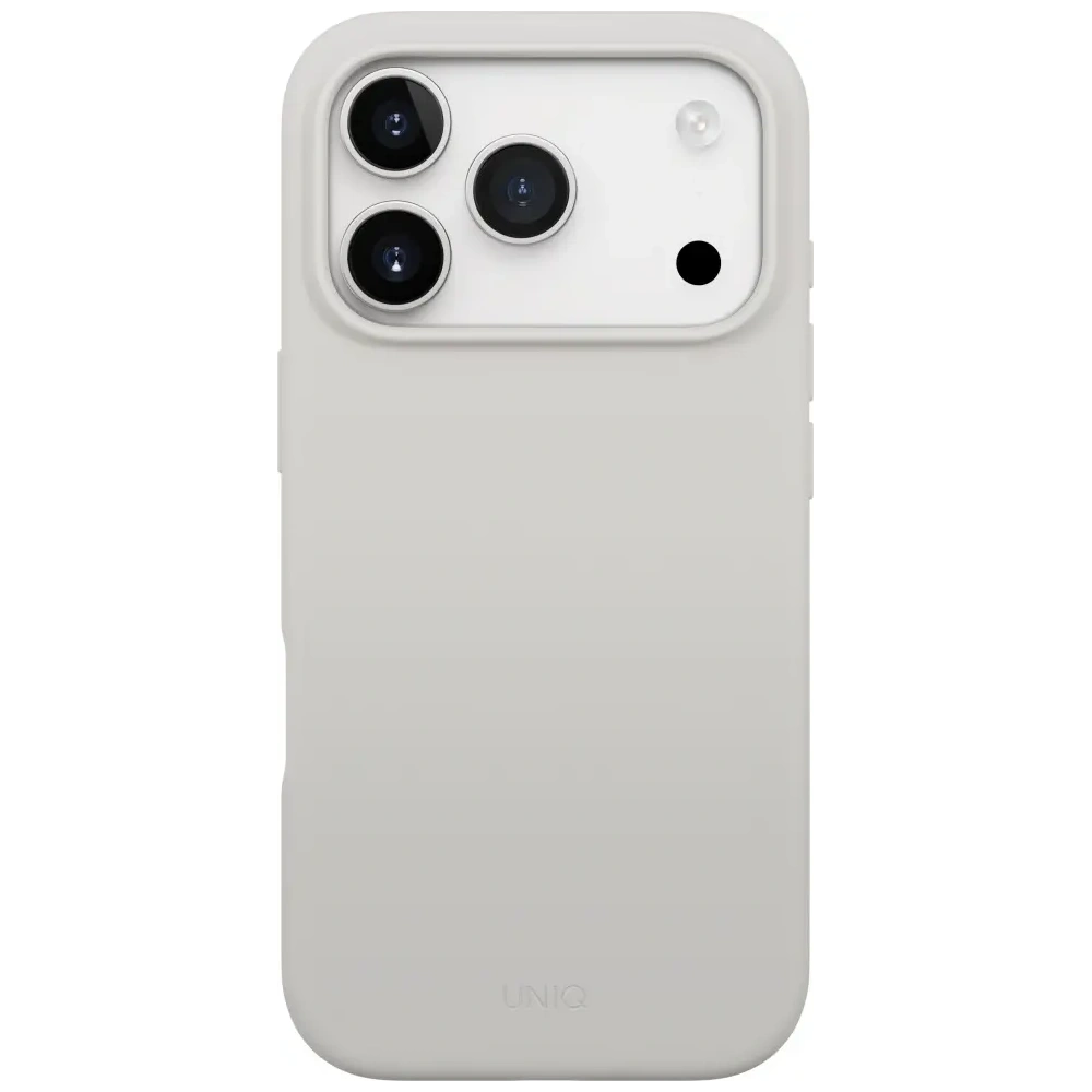 Etui UNIQ Lino do Apple iPhone 17 Pro Magclick Charging jasno szary