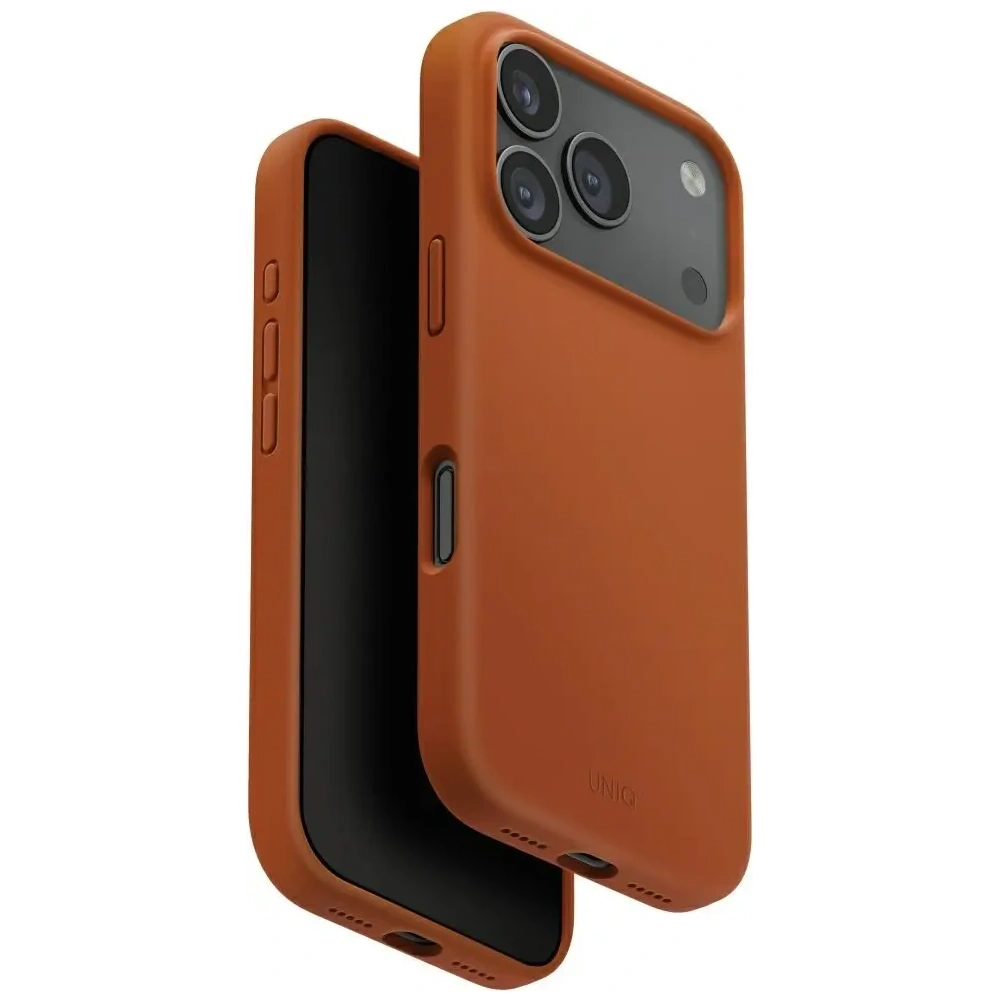 Etui UNIQ Lino do Apple iPhone 17 Pro Magclick Charging pomarańczowy