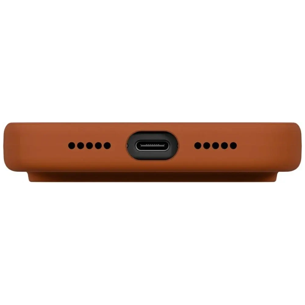 Etui UNIQ Lino do Apple iPhone 17 Pro Magclick Charging pomarańczowy