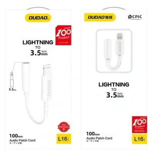 Adapter audio DUDAO L16i przejściówka Lightning / mini jack 3.5mm biały