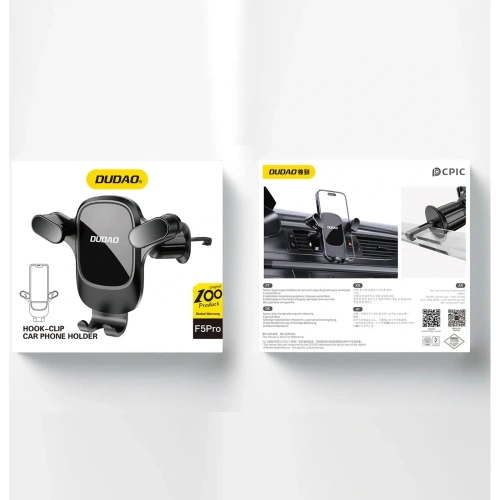 Uchwyt samochodowy do telefonu na kratkę wentylacyjną DUDAO F5 Pro czarny