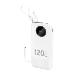 Powerbank DUDAO K13 10000mAh z wbudowanym kablem biały