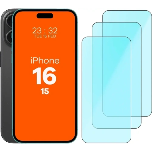 Szkło ochronne 2.5D Bizon Smart Glass do Apple iPhone 15 / 16 [3 PACK]