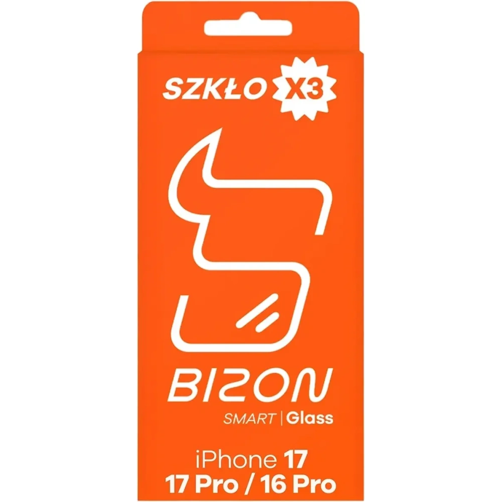 Szkło ochronne 2.5D Bizon Smart Glass do Apple iPhone 17 / 17 Pro / 16 Pro [3 PACK]