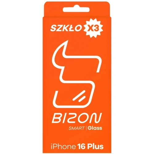 Szkło ochronne 2.5D Bizon Smart Glass do Apple iPhone 16 Plus [3 PACK]