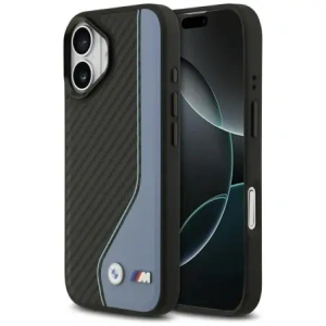 Etui BMW M Carbon Logo MagSafe do Apple iPhone 17 niebieski