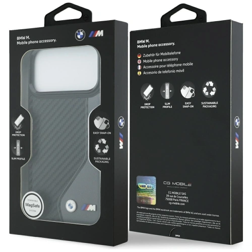 Etui BMW M Carbon Logo MagSafe do Apple iPhone 17 Pro Max antracyt
