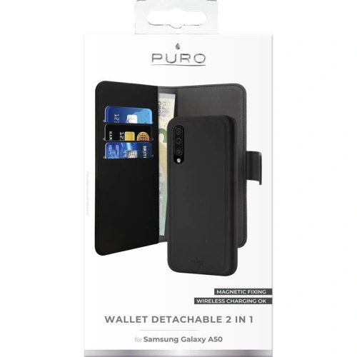 Etui PURO Wallet Detachable 2w1 Samsung Galaxy A50/A50s/A30s (czarny)