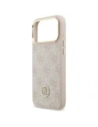 Etui Guess 4G Strass Logo & Big Strap Metal Buttons MagSafe do Apple iPhone 17 Pro Max różowy