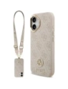Etui Guess 4G Strass Logo & Big Strap Metal Buttons MagSafe do Apple iPhone 17 różowy