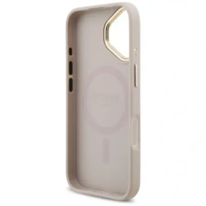 Etui Guess 4G Strass Logo & Big Strap Metal Buttons MagSafe do Apple iPhone 17 różowy