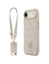Etui Guess 4G Strass Logo & Big Strap Metal Buttons MagSafe do Apple iPhone Air różowy