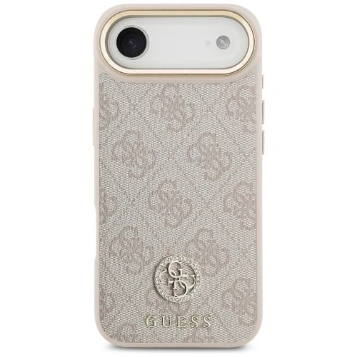 Etui Guess 4G Strass Logo & Big Strap Metal Buttons MagSafe do Apple iPhone Air różowy