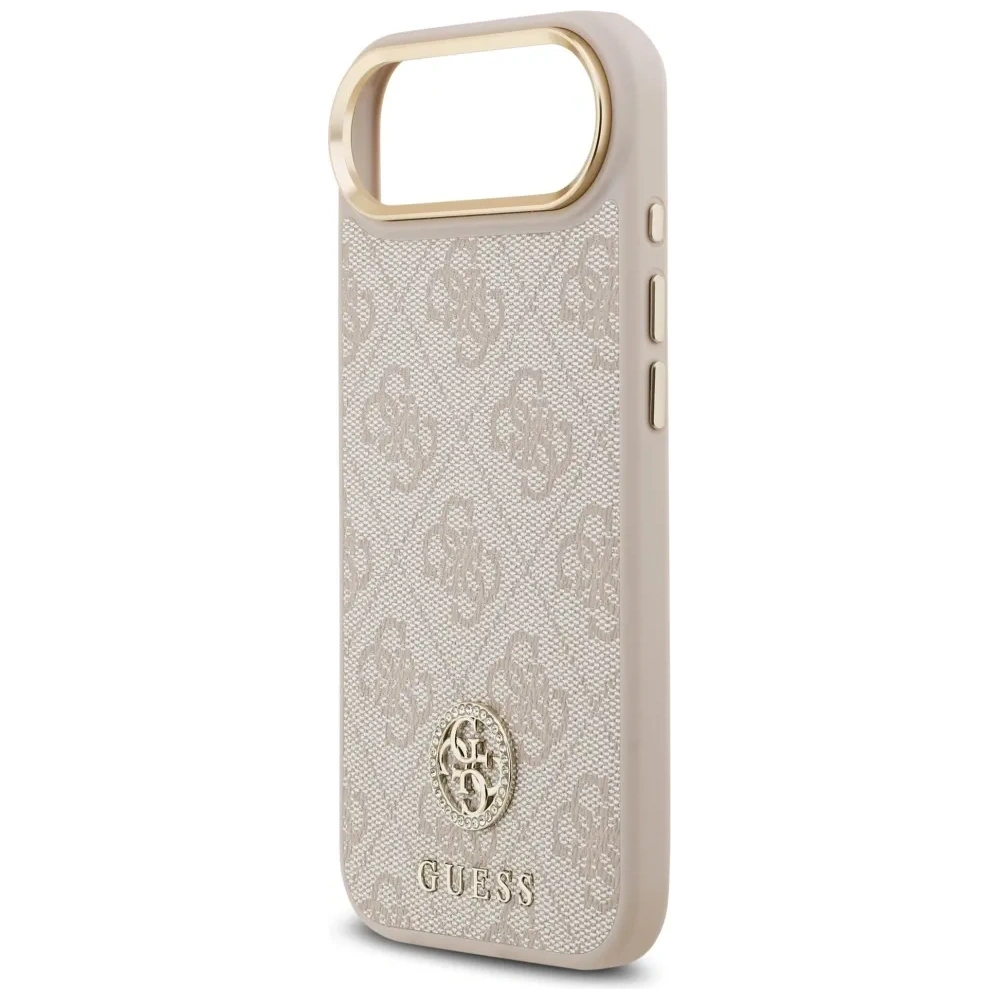 Etui Guess 4G Strass Logo & Big Strap Metal Buttons MagSafe do Apple iPhone Air różowy