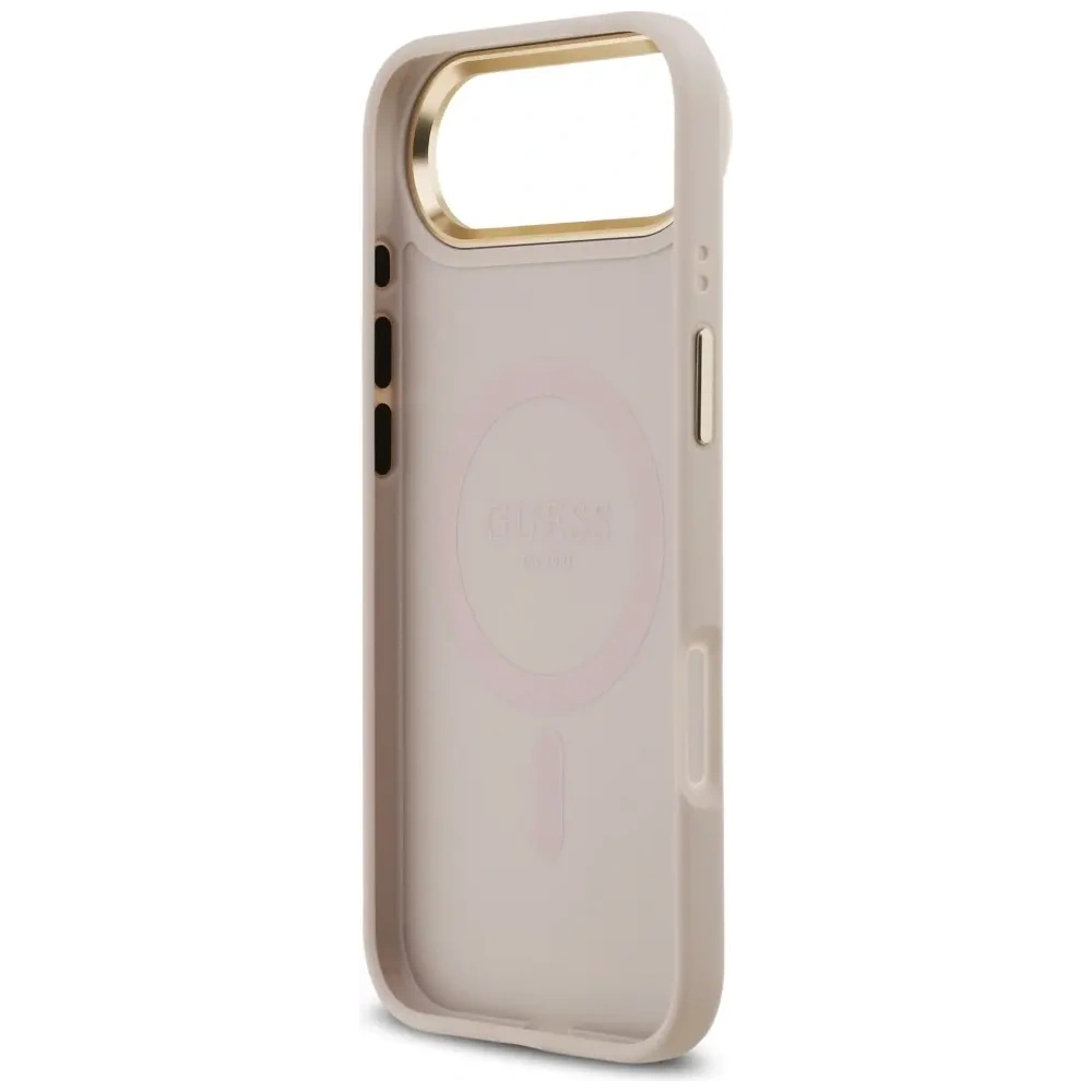 Etui Guess 4G Strass Logo & Big Strap Metal Buttons MagSafe do Apple iPhone Air różowy