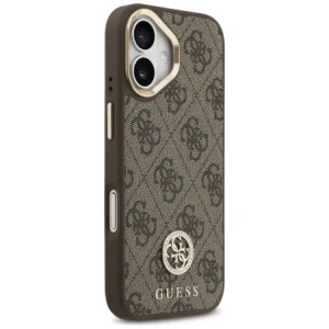 Etui Guess 4G Strass Logo MagSafe do Apple iPhone 17 brązowy