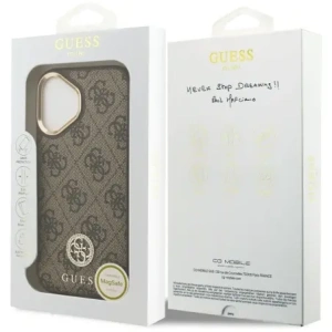 Etui Guess 4G Strass Logo MagSafe do Apple iPhone 17 brązowy
