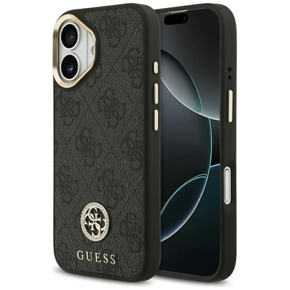 Etui Guess 4G Strass Logo MagSafe do Apple iPhone 17 czarny