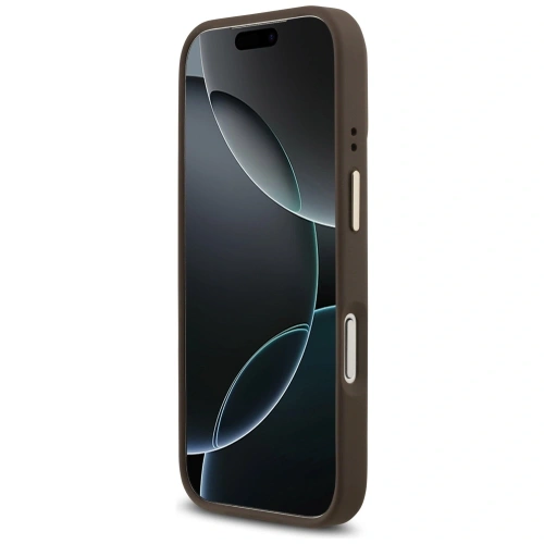 Etui Guess 4G Strass Logo MagSafe do Apple iPhone 17 Pro brązowy