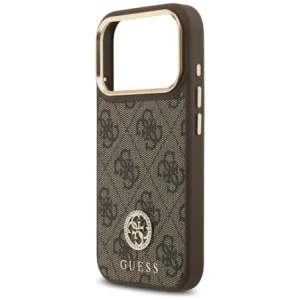 Etui Guess 4G Strass Logo MagSafe do Apple iPhone 17 Pro brązowy