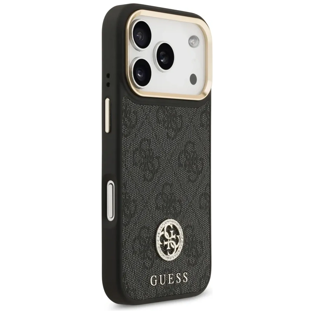 Etui Guess 4G Strass Logo MagSafe do Apple iPhone 17 Pro czarny