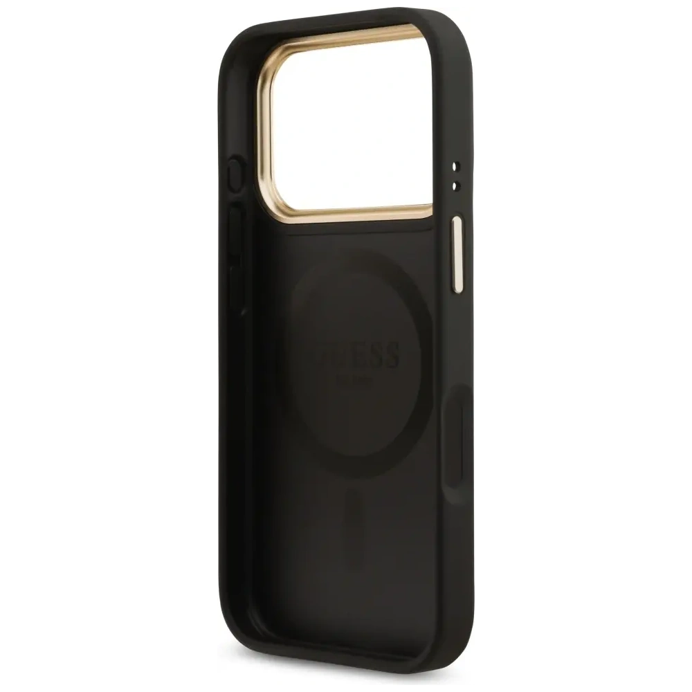 Etui Guess 4G Strass Logo MagSafe do Apple iPhone 17 Pro czarny