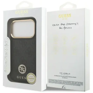 Etui Guess 4G Strass Logo MagSafe do Apple iPhone 17 Pro czarny