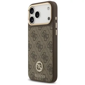 Etui Guess 4G Strass Logo MagSafe do Apple iPhone 17 Pro Max brązowy
