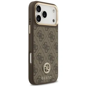Etui Guess 4G Strass Logo MagSafe do Apple iPhone 17 Pro Max brązowy