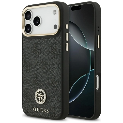 Etui Guess 4G Strass Logo MagSafe do Apple iPhone 17 Pro Max czarny