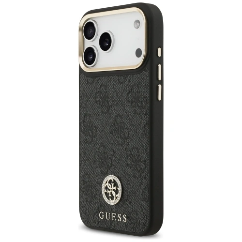 Etui Guess 4G Strass Logo MagSafe do Apple iPhone 17 Pro Max czarny