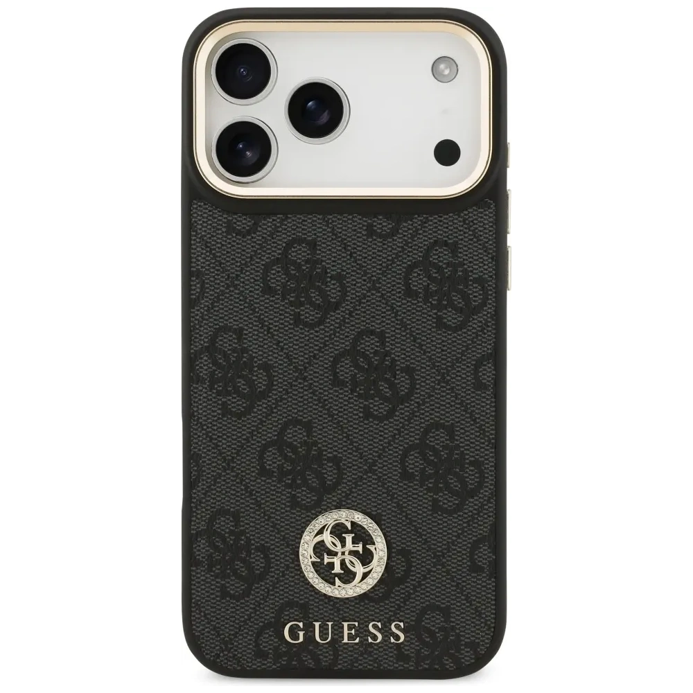 Etui Guess 4G Strass Logo MagSafe do Apple iPhone 17 Pro Max czarny