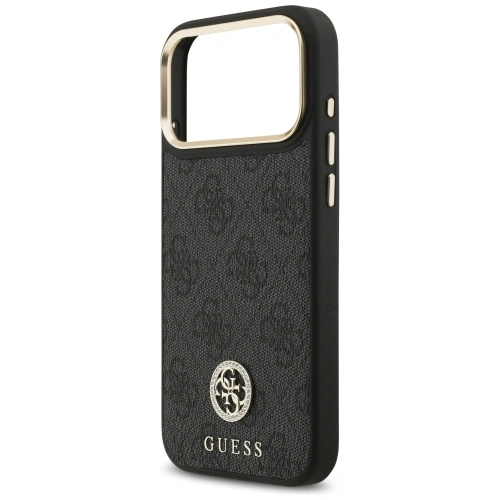 Etui Guess 4G Strass Logo MagSafe do Apple iPhone 17 Pro Max czarny