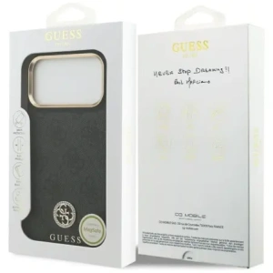Etui Guess 4G Strass Logo MagSafe do Apple iPhone 17 Pro Max czarny