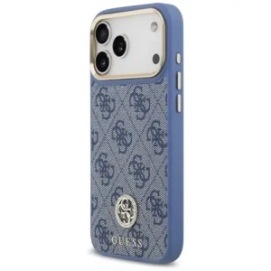 Etui Guess 4G Strass Logo MagSafe do Apple iPhone 17 Pro Max niebieski