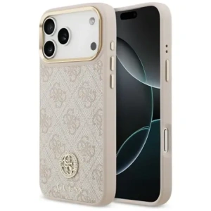 Etui Guess 4G Strass Logo MagSafe do Apple iPhone 17 Pro Max różowy