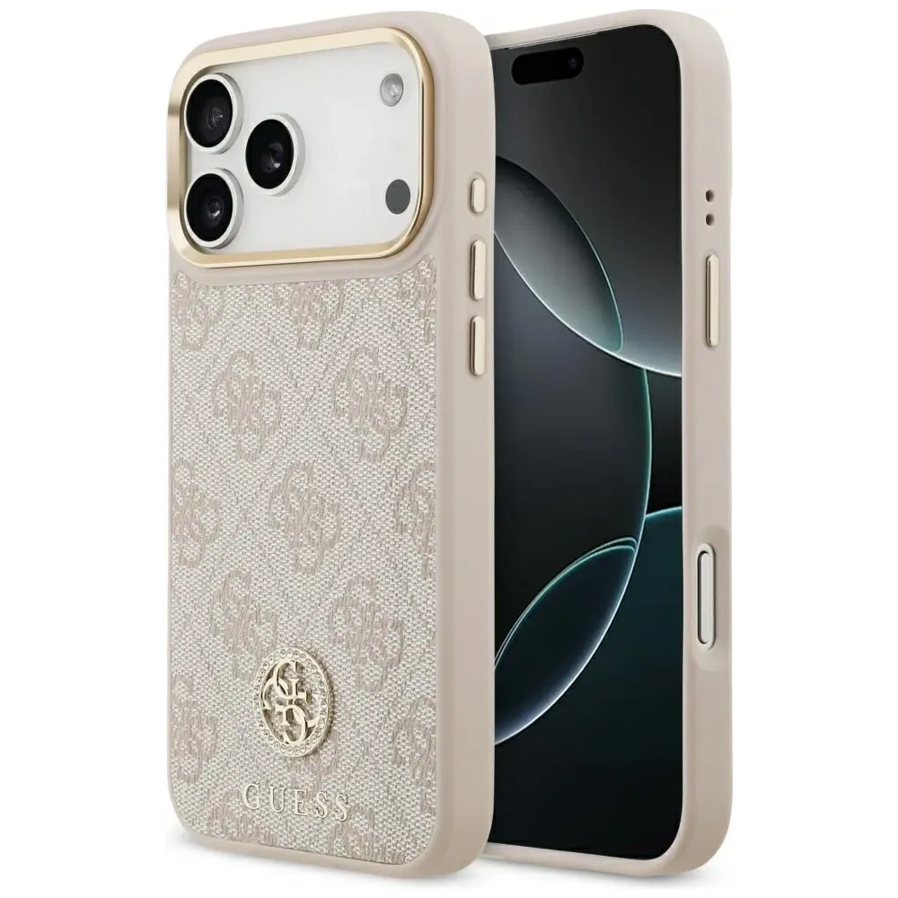 Etui Guess 4G Strass Logo MagSafe do Apple iPhone 17 Pro Max różowy